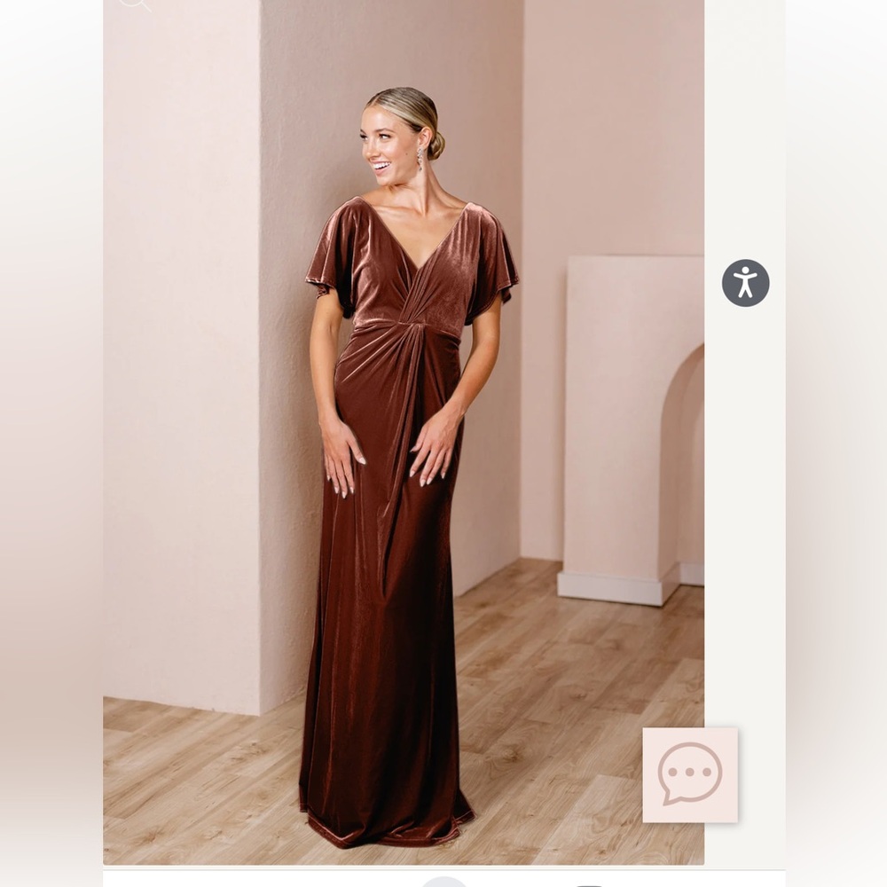 NEW w tags Revelry Terracotta Velvet Gown